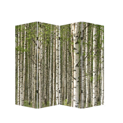 84" Green Canvas Folding Four Panel Screen Room Divider HomeRoots