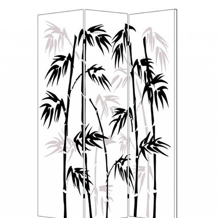 72" Black And White Canvas Folding Three Panel Screen Room Divider HomeRoots