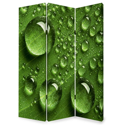 72" Green Canvas Folding Three Panel Screen Room Divider HomeRoots