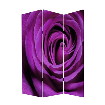 72" Pink Canvas Folding Three Panel Screen Room Divider HomeRoots