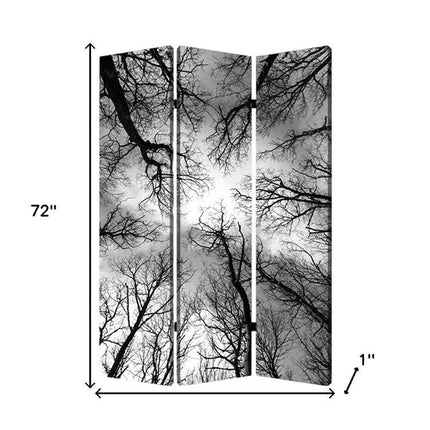 72" Black And Blue Canvas Folding Three Panel Screen Room Divider HomeRoots