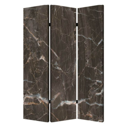 72" Gray Canvas Folding Three Panel Screen Room Divider HomeRoots