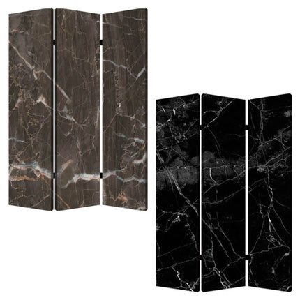 72" Gray Canvas Folding Three Panel Screen Room Divider HomeRoots