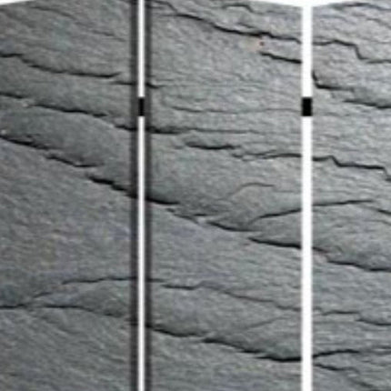 72" Gray Canvas Folding Three Panel Screen Room Divider HomeRoots