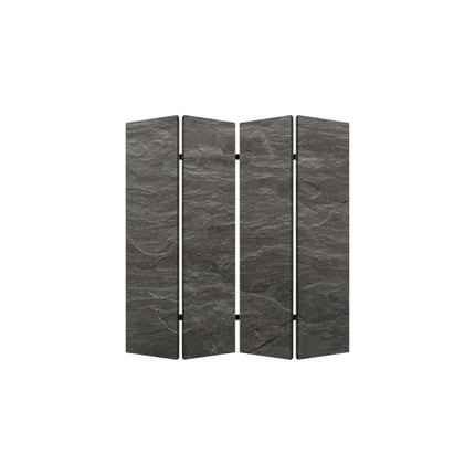 84" Gray Canvas Folding Four Panel Screen Room Divider HomeRoots