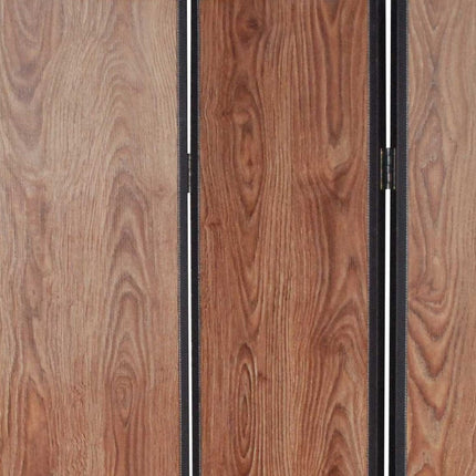 71" Brown Wood Folding Three Panel Screen Room Divider HomeRoots