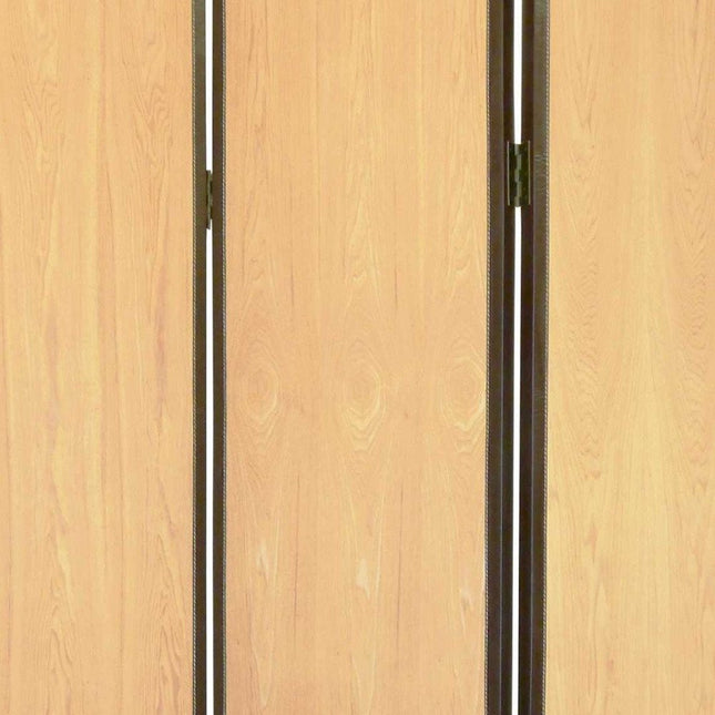 71" Natural Wood Folding Three Panel Screen Room Divider HomeRoots