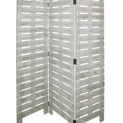 72" White Solid Wood Panel Screen Room Divider