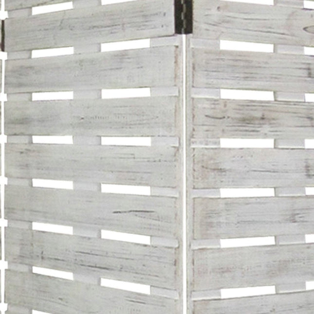 72" White Wood Folding Three Panel Screen Room Divider HomeRoots