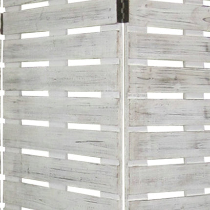 72" White Solid Wood Panel Screen Room Divider