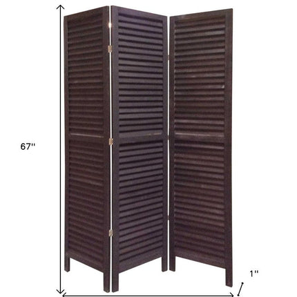 67" Blue Wood Folding Three Panel Screen Room Divider HomeRoots