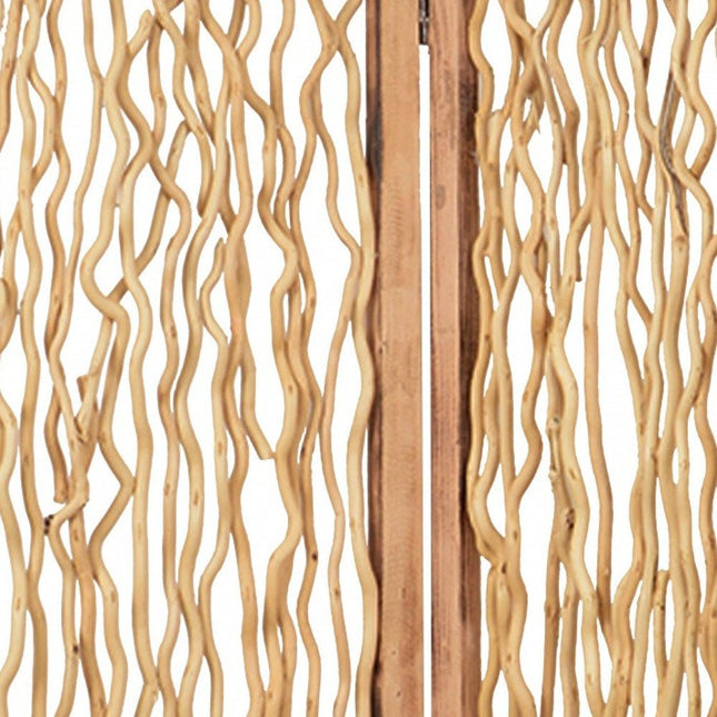 69" Brown Solid Wood Panel Screen Room Divider HomeRoots