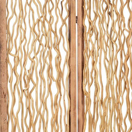 69" Brown Solid Wood Panel Screen Room Divider