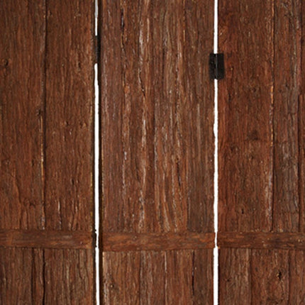 72" Brown Wood Folding Three Panel Screen Room Divider HomeRoots