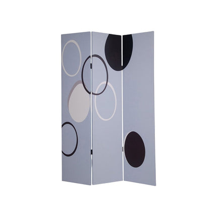 72" Black And White Canvas Folding Three Panel Screen Room Divider HomeRoots