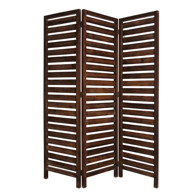 72" Brown Solid Wood Panel Screen Room Divider HomeRoots