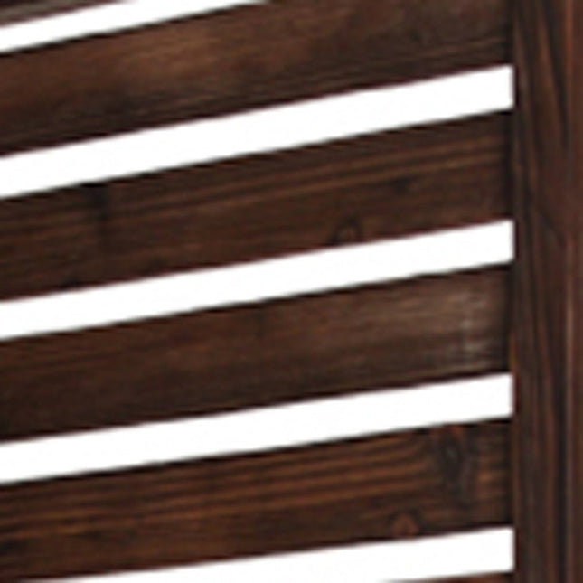 72" Brown Wood Folding Three Panel Screen Room Divider HomeRoots