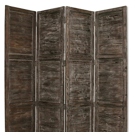 84" Black Wood Folding Four Panel Screen Room Divider HomeRoots