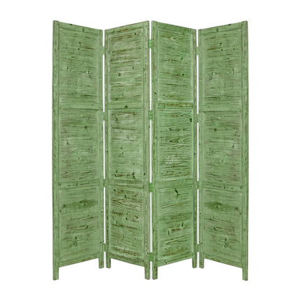 84" Black Wood Folding Four Panel Screen Room Divider HomeRoots