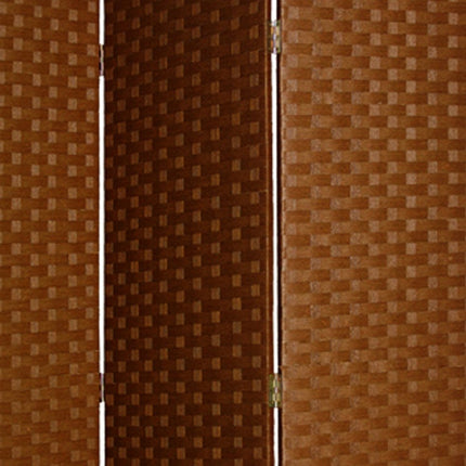 72" Dark Brown Folding Three Panel Screen Room Divider HomeRoots