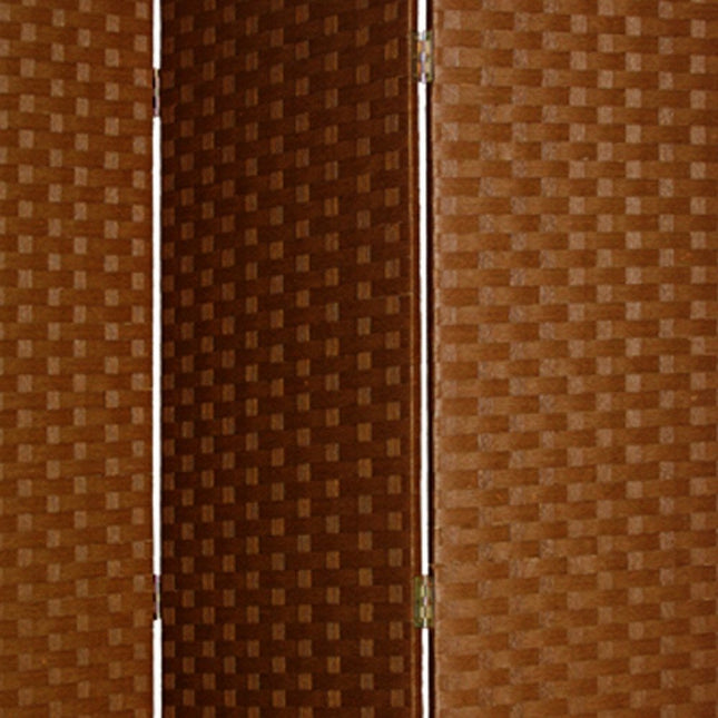 72" Dark Brown Folding Three Panel Screen Room Divider HomeRoots