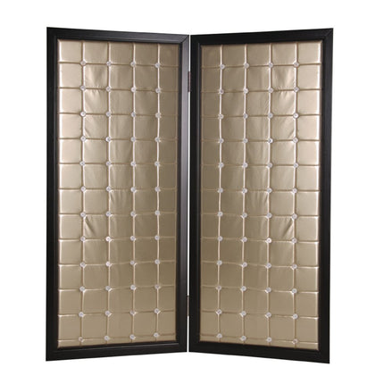 67" Gold Fabric Folding Two Panel Screen Room Divider HomeRoots