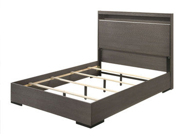 ACME 27647EK Escher Eastern King Bed, LED & Gray Oak ACME Furniture