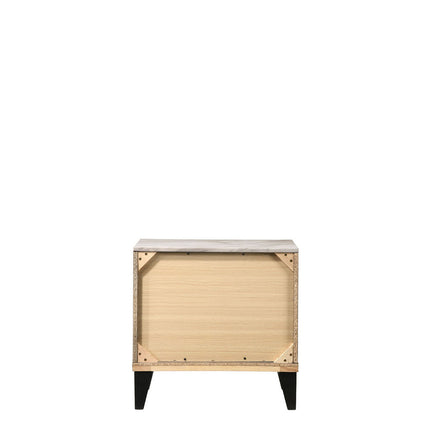 ACME 27673 Avantika Nightstand, Faux Marble & Rustic Gray Oak