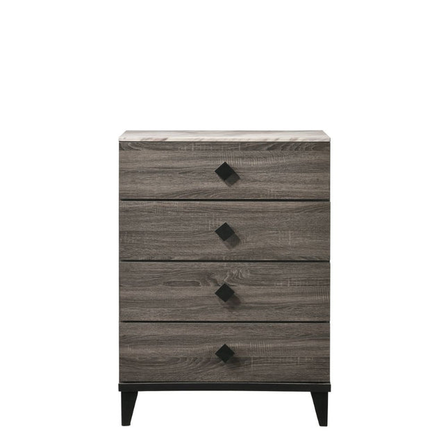 ACME 27676 Avantika Chest, Faux Marble & Rustic Gray Oak