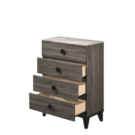ACME 27676 Avantika Chest, Faux Marble & Rustic Gray Oak