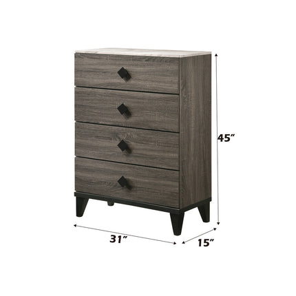 ACME 27676 Avantika Chest, Faux Marble & Rustic Gray Oak
