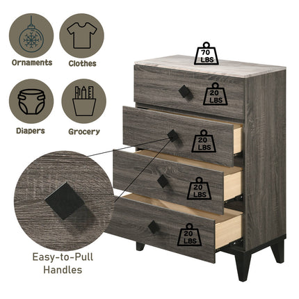 ACME 27676 Avantika Chest, Faux Marble & Rustic Gray Oak