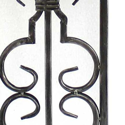 29" Distressed Gray Metal Bedside Lamp With Beige Shade HomeRoots