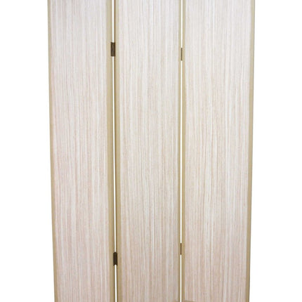 71" Beige Folding Three Panel Screen Room Divider HomeRoots