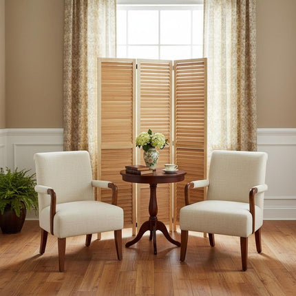 67" Natural Wood Folding Three Panel Screen Room Divider HomeRoots