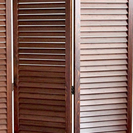 67" Brown Wood Folding Three Panel Screen Room Divider HomeRoots