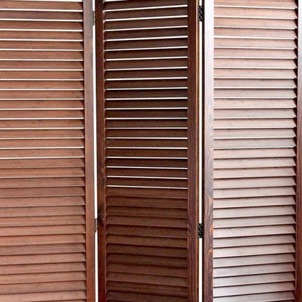 67" Brown Wood Folding Three Panel Screen Room Divider HomeRoots