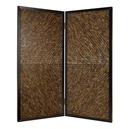 84" Brown Folding Two Panel Screen Room Divider HomeRoots