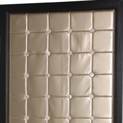 84" Gold Fabric Folding Two Panel Screen Room Divider HomeRoots