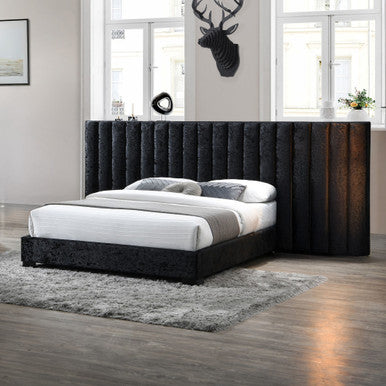 ACME 27760Q Rivas Queen Bed, Black Fabric ACME Furniture