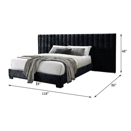 ACME 27760Q Rivas Queen Bed, Black Fabric