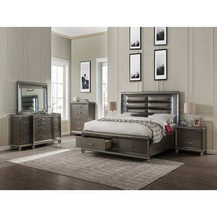 ACME 27940Q Sadie Bed, PU & Dark Champagne