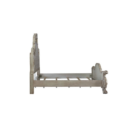 ACME 28170Q Dresden Queen Bed, Vintage Bone White & PU