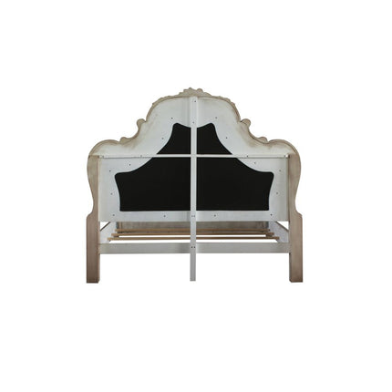 ACME 28170Q Dresden Queen Bed, Vintage Bone White & PU