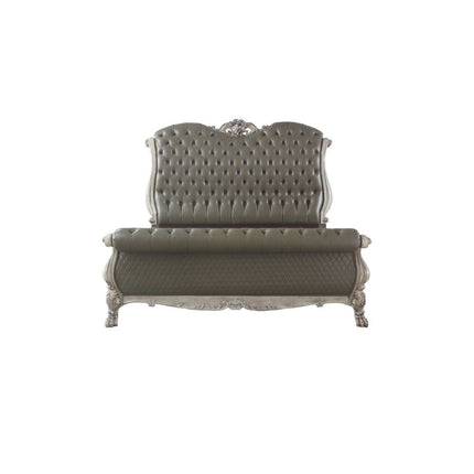 ACME 28190Q Dresden Queen Bed, Vintage Bone White & PU