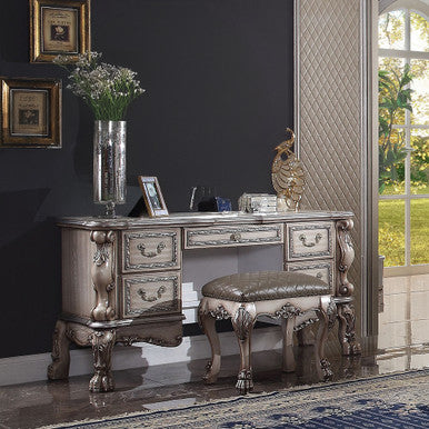 ACME 28193 Dresden Vanity Desk, Vintage Bone White ACME Furniture