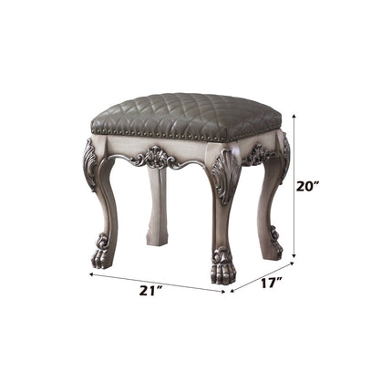 ACME 28195 Dresden Vanity Stool, Vintage Bone White & PU