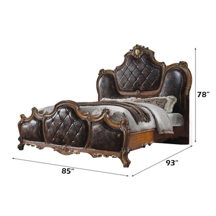 ACME 28234CK Picardy California King Bed, PU & Cherry Oak