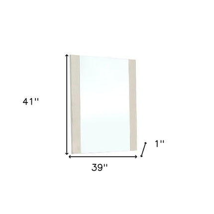 41" Black Faux Shagreen Partially Framed Accent Mirror HomeRoots