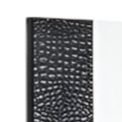41" Black Faux Shagreen Partially Framed Accent Mirror HomeRoots